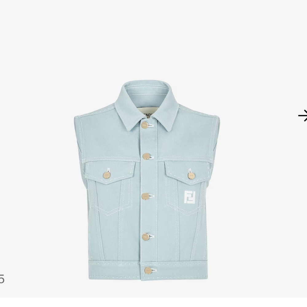 Fendi women light blue denim vest